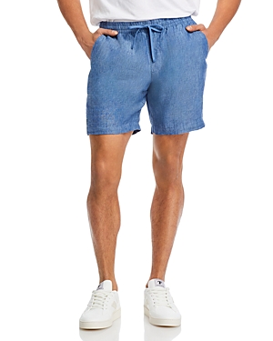 Shop The Men's Store At Bloomingdale's Linen Regular Fit 8 Shorts - 100% Exclusive In Blue