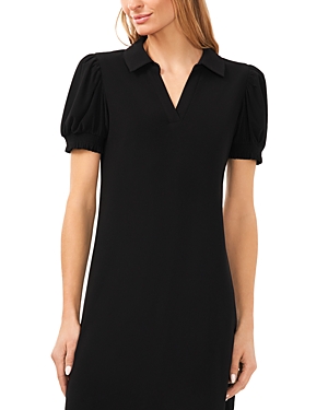 Shop Cece Knit Polo Dress In Rich Black