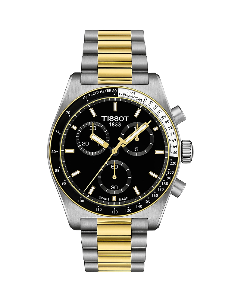 Tissot Pr516 Chronograph, 40mm In Black/two-tone