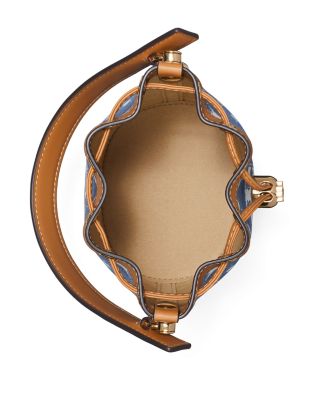 Tory Burch Mini T Monogram Denim Bucket Bag | Bloomingdale's