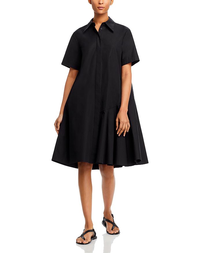 Cotton Trapeze Shirt Dress