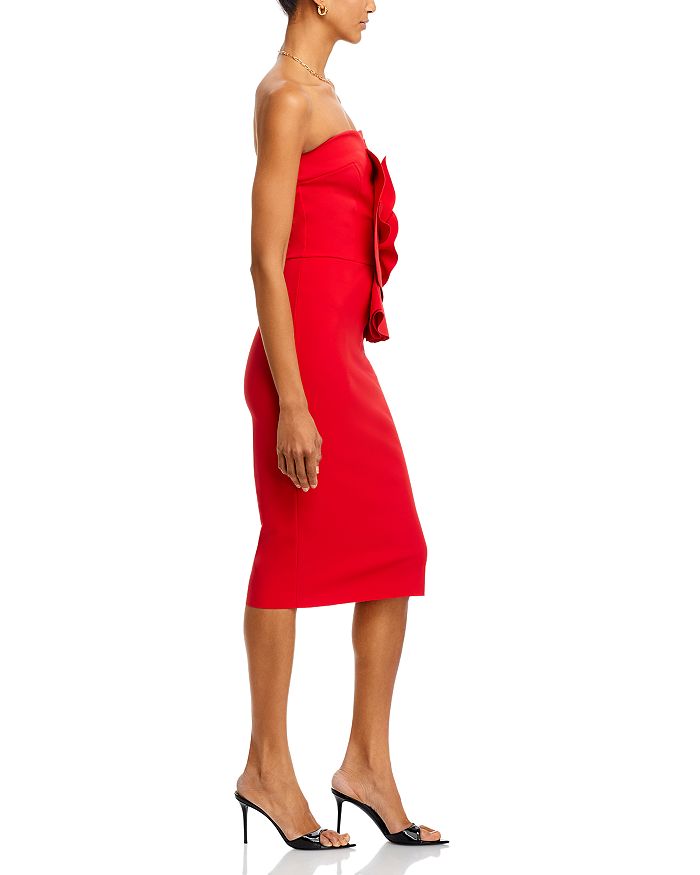 Shop Chiara Boni La Petite Robe Strapless Embellished Cocktail Dress In Red
