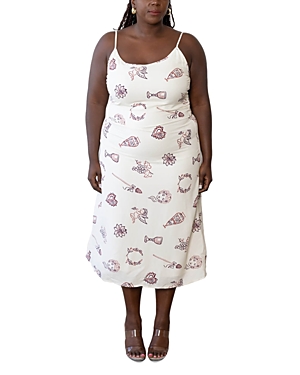 Dani Marie Yasameen Printed Slip Dress In Cherub Print