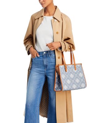 ★Tory Burch★デニム★T Monogram tote Small★バッグ Tory Burch Small T Monogram Denim Tote | Bloomingdale's