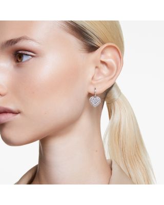 Idyllia Huggie Heart Drop Earrings