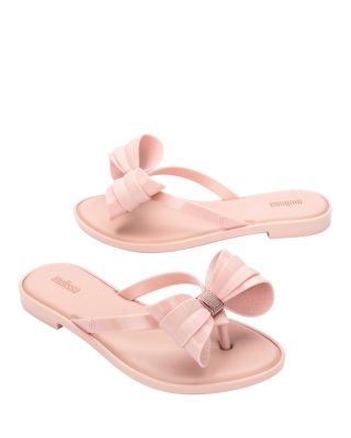 Women's Flip Flop Slim Bow Detail Thong Sandals