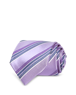 Shop David Donahue Diagonal Stripe Silk Blend Classic Tie In Purple