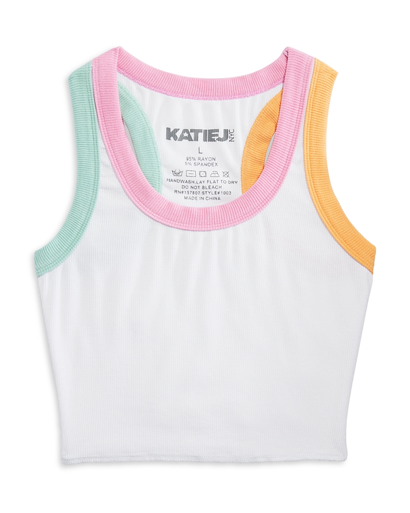 Shop Katiejnyc Girls' Livi Cropped Tank Top - Big Kid In Pastel Multi