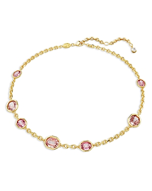 Shop Swarovski Imber Scatter Necklace, 15 In Pink/gold