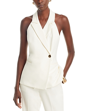 Shop French Connection Harrie Sleeveless Blazer Top In Summer White
