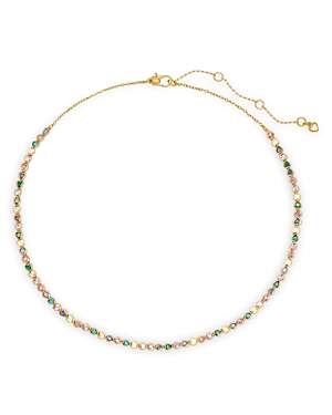 Shop Kate Spade New York Sweetheart Delicate Tennis Necklace, 16 In Multi/gold