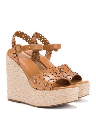 Women's Jasmine Flower Detail Espadrille Wedge Platform Sandals
