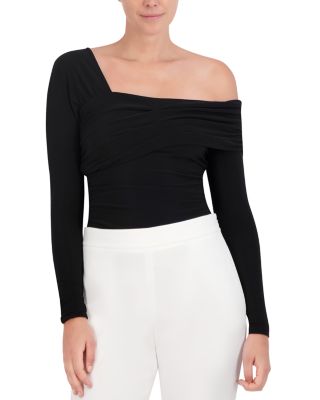 Bcbgmaxazria Asymmetric Knit Top In Black ModeSens