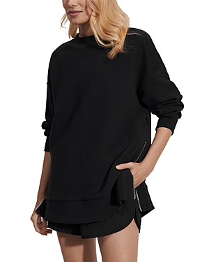 Varley Manning Ribbed Sweatshirt In Black