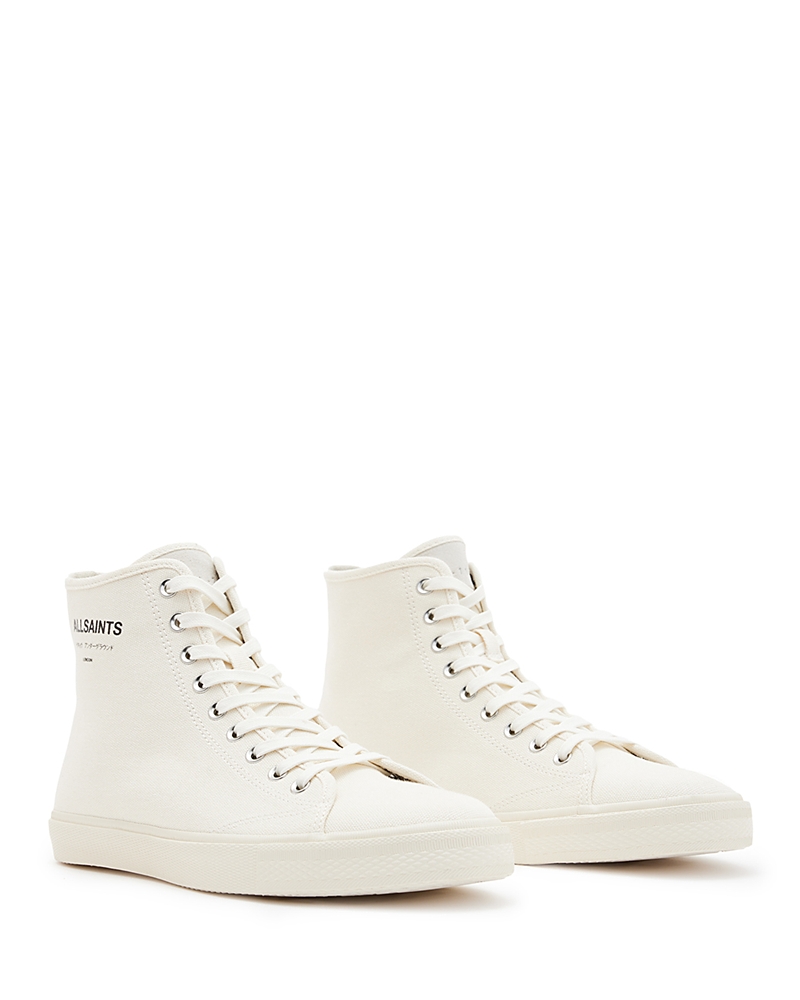 Allsaints Underground Canvas Low Top Sneakers In Off White