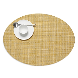 Chilewich Mini Basketweave Oval Placemat In Ochre