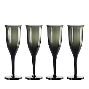 Shop Nude Glass Omnia Bey Smoke Champagne Glasses, Set Of 4 In Med Gray