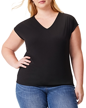 Nic+zoe Plus Polished Jersey Everyday Layer Tee In Black Onyx