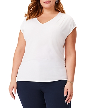 Nic+zoe Plus Polished Jersey Everyday Layer Tee In Classic Cream