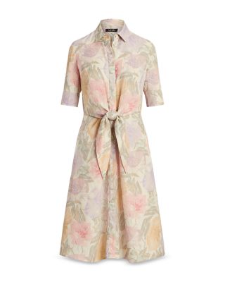 Ralph Lauren Linen Tie Front Shirt Dress | Bloomingdale's Women