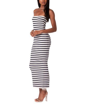 Knit Back Slitted Maxi Dress