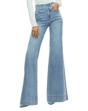 Shop Alice And Olivia Missa High Rise Wide Leg Jeans In Vintage Blue