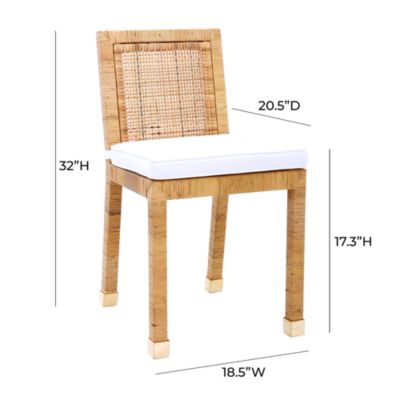  Amara Rattan Performance Fabric Dining Chair in Natural