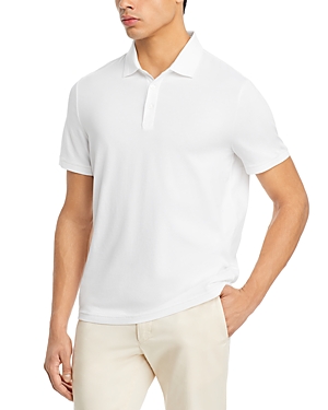 Shop Michael Kors Textured Short Sleeve Polo In White