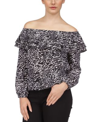 Michael Kors - Ocelot Ruffle Trim Top