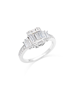 Shop Bloomingdale's Diamond Baguette Cluster Ring In 14k White Gold, 0.95 Ct. T.w.
