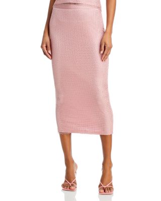 Crystal Embellished Mesh Midi Skirt - 100% Exclusive In Pink