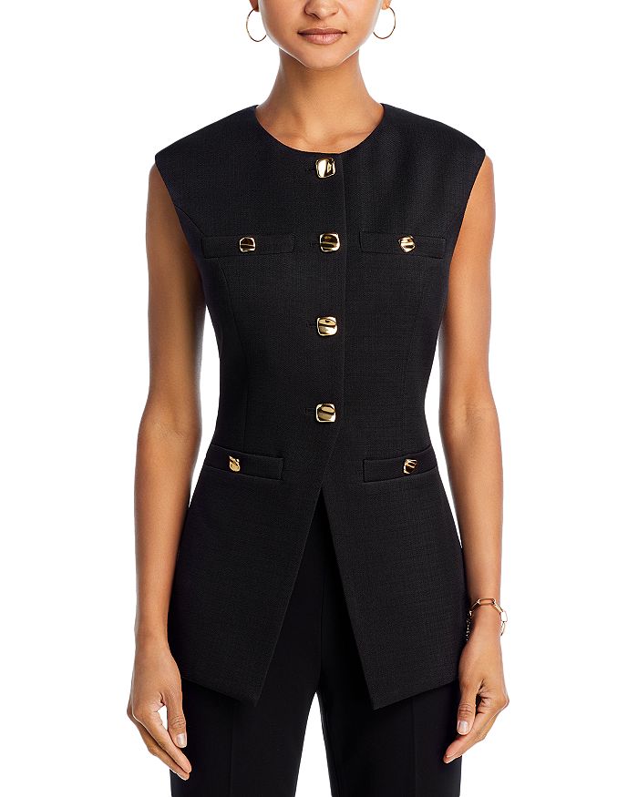 Endless Rose Strong-shoulder Vest Top In Black
