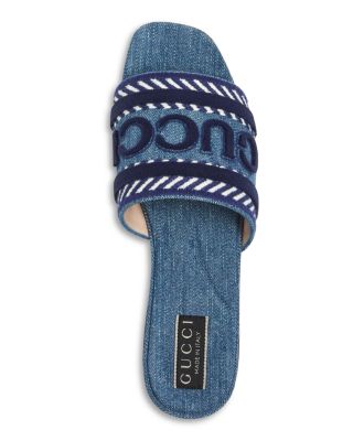 Women&#39;s Logo Denim Slide Sandals