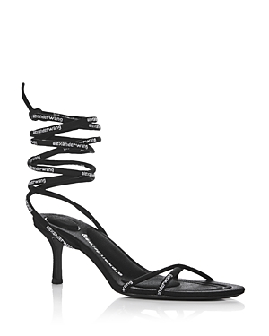 Alexander Wang Helix 65 Strappy Mid Heel Sandal In Black