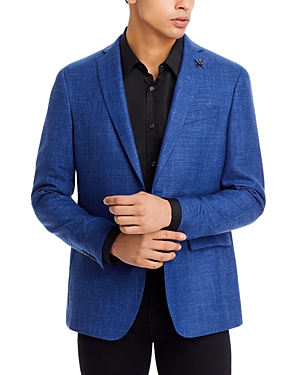 Shop John Varvatos Wool & Linen Melange Slim Fit Sport Coat In Blue