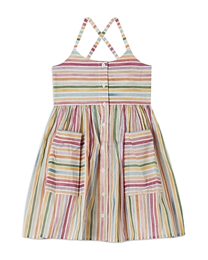 Shop Stella Mccartney Girls' Cotton Pastel Stripe Dress - Little Kid In Multi