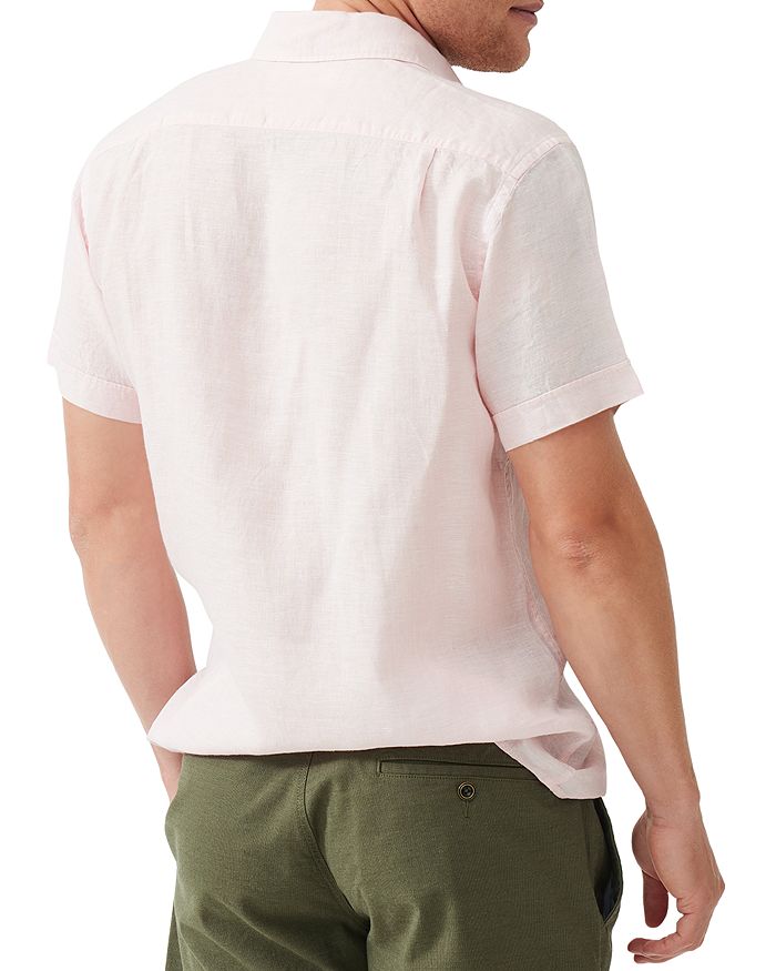 Rodd & Gunn Palm Beach Sports Fit Short Sleeve Linen Button-up Shirt In Rosewater
