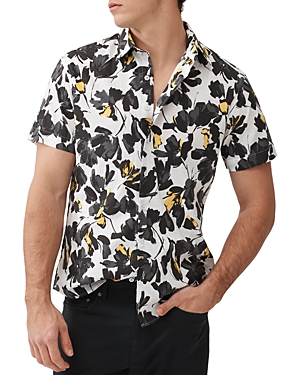 Shop Rodd & Gunn Newcastle Slim Fit Short Sleeve Shirt In Charcoal