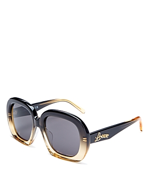 Shop Loewe Square Sunglasses, 53mm In Yellow/gray Solid