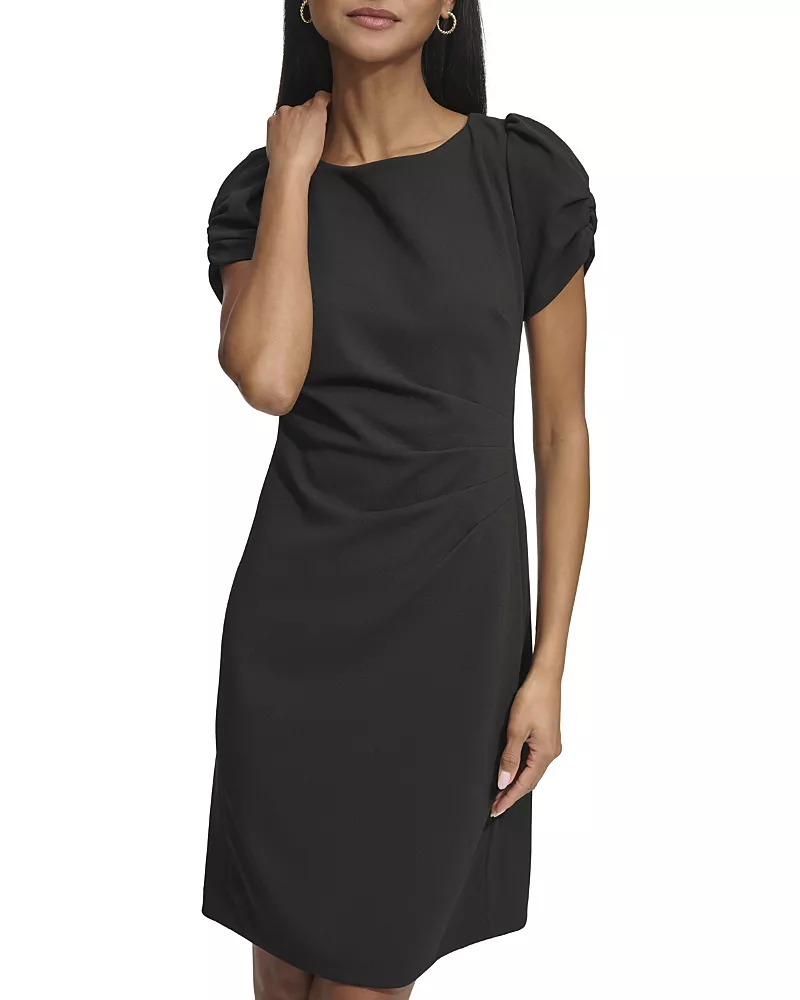 Karl Lagerfeld Paris Ruched Sleeve Sheath Dress