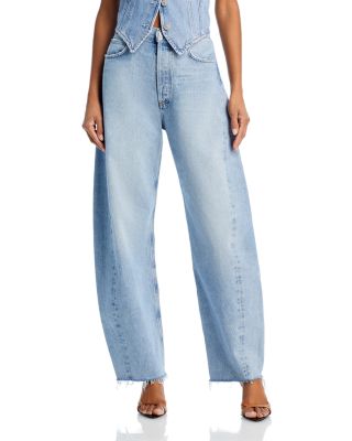 Luna High Rise Pieced Bowed Leg Jeans in Void