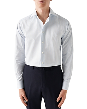 Shop Eton Slim Fit Striped Shirt In Light Blue
