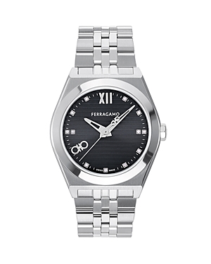 Ferragamo Vega Upper East 40mm In Black/silver