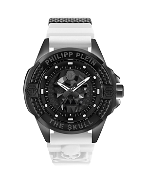 Shop Philipp Plein The $kull Watch, 44mm In Black/white