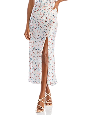 Shop Bardot Anine Floral Midi Skirt In Ivory Ditsy