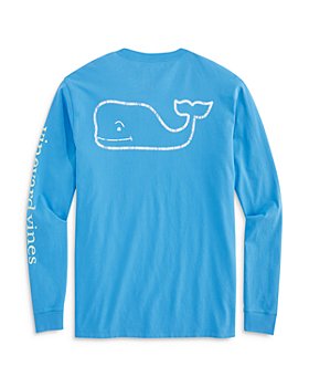 Vineyard Vines Vintage Whale Long-Sleeve Pocket T-Shirt (Neon Rosa) (Size