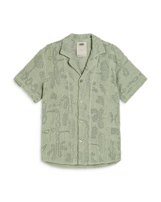 Galbanum Cuba Cotton Blend Crochet Camp Shirt
