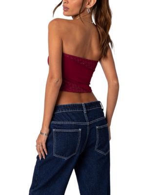 Lace Patchwork Tube Top