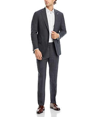 Shop Hart Schaffner Marx New York Plaid Classic Fit Suit In Grey/charc