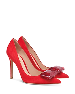 Women's Jaipur Pointed Toe Large Red Gem High Heel Pumps